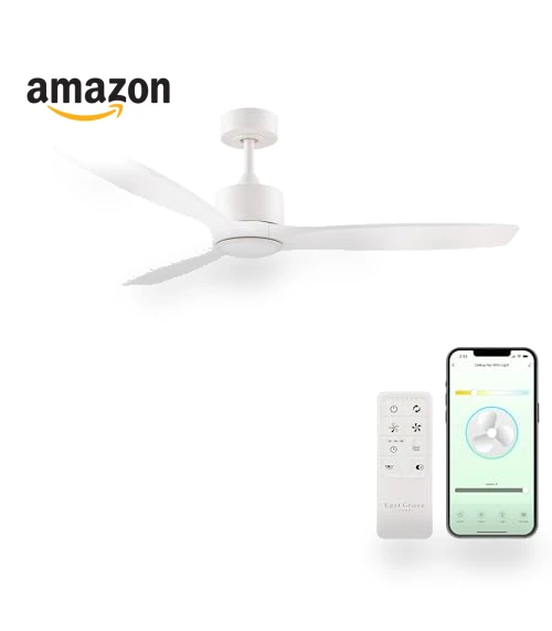 Smart 3-Blade Ceiling Fan with LED Light Kit — Ceiling Fan Lighting Solutions, East Grove Home