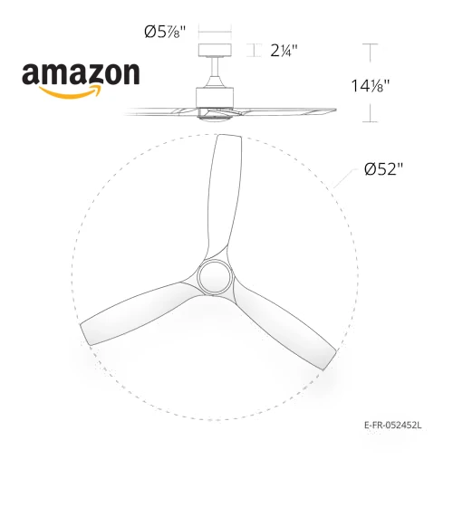 Smart 3-Blade Ceiling Fan with LED Light Kit — Ceiling Fan Lighting Solutions, East Grove Home