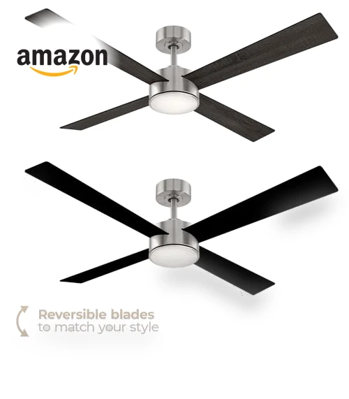 Smart 4-Blade Ceiling Fan with LED Light Kit — Ceiling Fan Lighting Solutions, East Grove Home