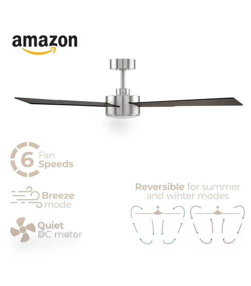 Smart 4-Blade Ceiling Fan with LED Light Kit — Ceiling Fan Lighting Solutions, East Grove Home