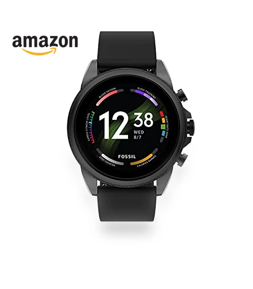 Stainless Steel and Silicone Touchscreen Smart Watch — Smartwatches, Fossil