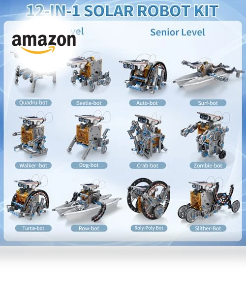 12-in-1 Education Solar Robot Toys — Solar Power, WATUDOU