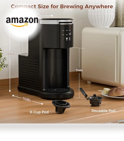 2 in 1 Coffee Machine for K-Cup & Ground Coffee — Brewing Excellence, Electactic