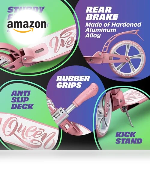 Adjustable Height Folding Scooter — Push Scooters, SKIDEE