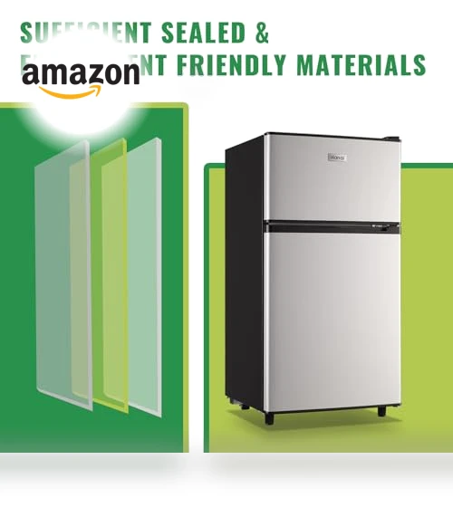 Mini Fridge with Freezer Two Doors Compact Refrigerator — Mini Fridges, WANAI