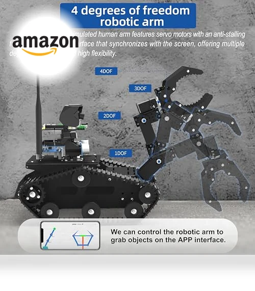 Smart Robot Car Kit with Robotic Arm HD Camera — Robotic Enhancements, XiaoR GEEK