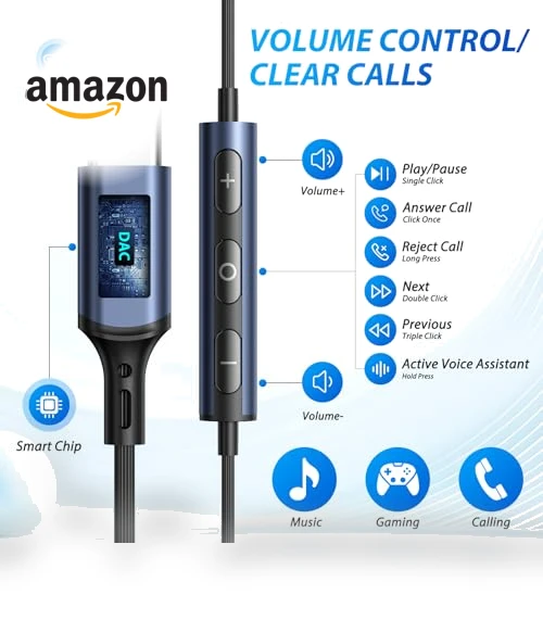 Wired USB-C Earbuds with Microphone — In-Ear Headphones, AFGHOA