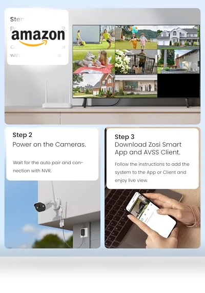 2K Wi-Fi 6 Security Camera System — Surveillance Enclosures & Mounts, ZOSI