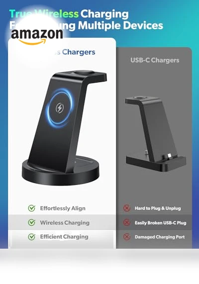 3 in 1 Wireless Charging Station — Chargers, SHENZHEN GTL TECHNOLOGY CO .,LTD