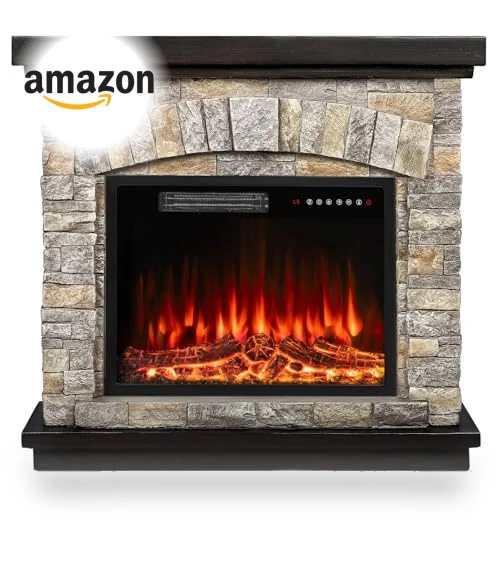 Electric Fireplace with Mantel — Electric Heating Solutions, BOSSIN