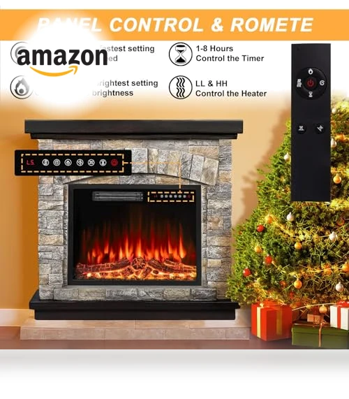 Electric Fireplace with Mantel — Electric Heating Solutions, BOSSIN