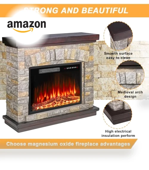 Electric Fireplace with Mantel — Electric Heating Solutions, BOSSIN