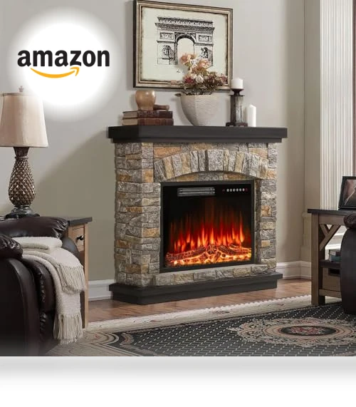 Electric Fireplace with Mantel — Electric Heating Solutions, BOSSIN