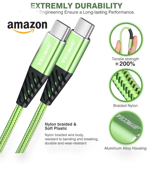 Fast Charging USB C Cable 4-Pack — USB, Bynccea