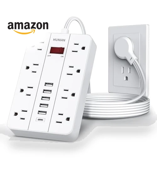 Flat Plug Extension Cord Surge Protector — Power Solutions & Surge Protection, HUNIAN