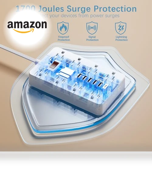 Flat Plug Extension Cord Surge Protector — Power Solutions & Surge Protection, HUNIAN