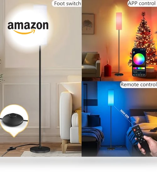Modern LED Floor Lamp with Remote Control — Standing Lights, Qaubauyt