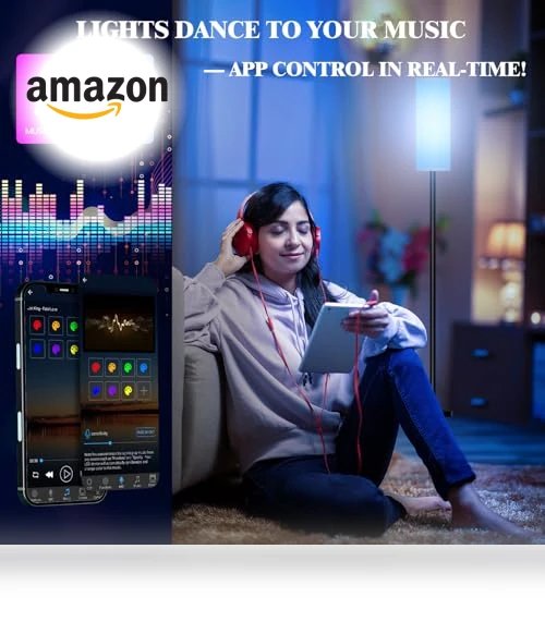 Modern LED Floor Lamp with Remote Control — Standing Lights, Qaubauyt