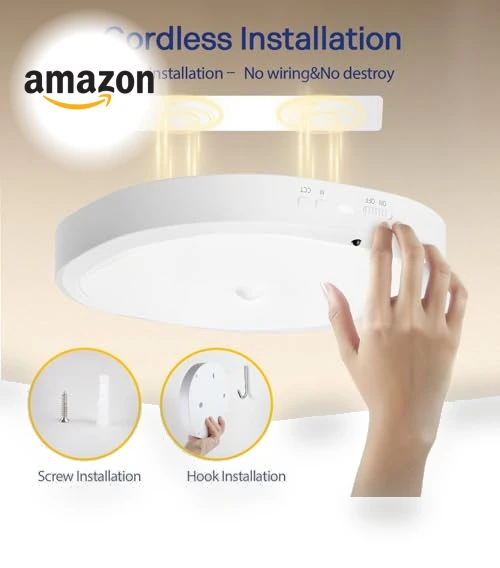 Rechargeable Motion Sensor Ceiling Light — Garden Illumination, KNHUOS