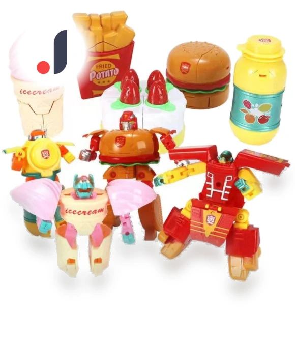 Robot Transformer in the Form of French Fries Hamburger — Pretend Play, Shihehong