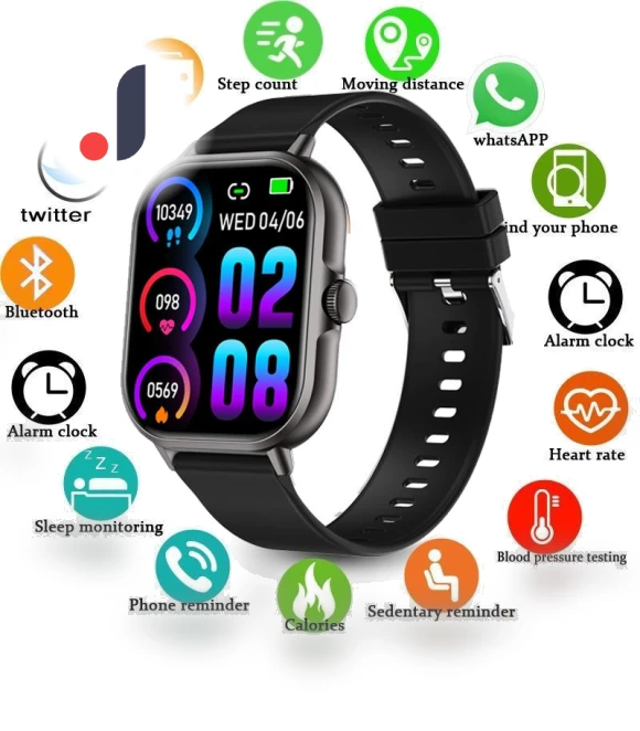 Smartwatch with Touch Screen, Temperature and Heart Rate Monitor — Smartwatches, world play