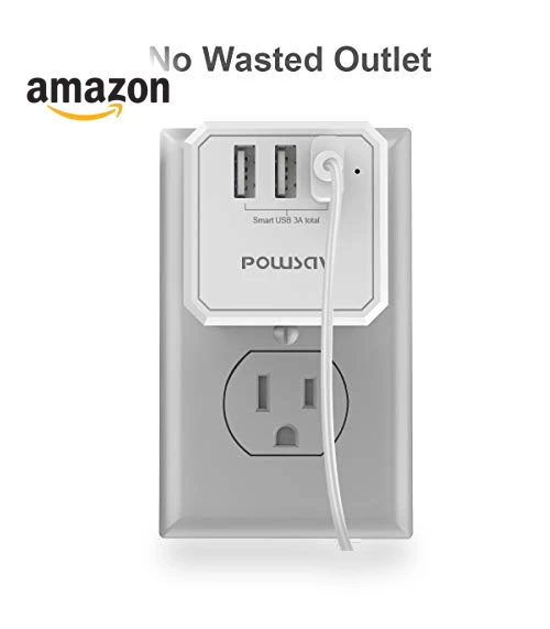 USB Wall Charger and Extender with 3-Way Splitter — Multi-Outlets