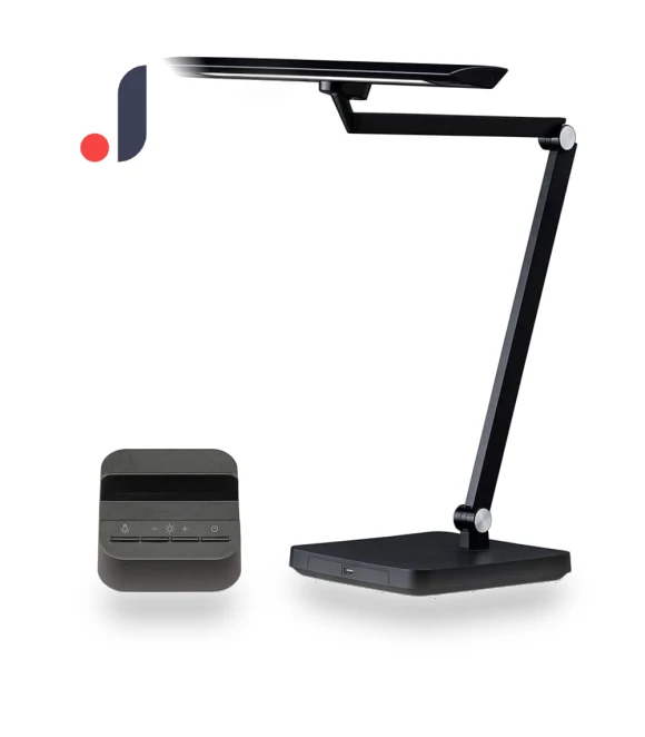 Desk Base Dimmable Handy Remote Smartphone Stand USB Symmetrical Light — Study & Desk Lighting, IRIS OHYAMA