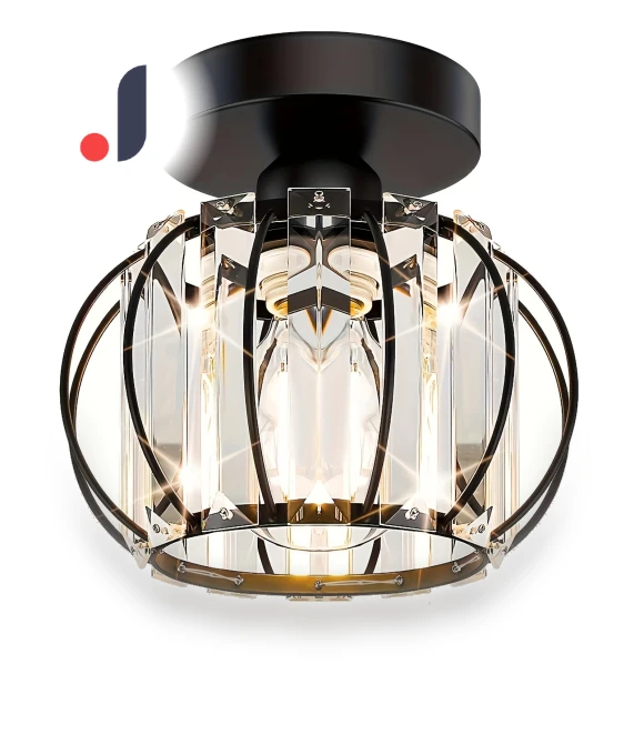 Modern Ceiling Light with Touch Control and Polished Crystal Shade — Overhead Lighting, Comfort Homeware
