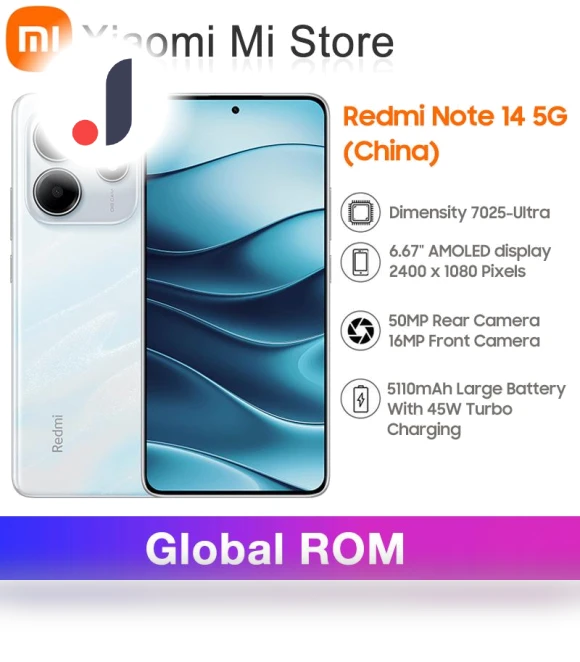 Redmi Note 14 5G Smartphone — Mobiles, Xiaomi