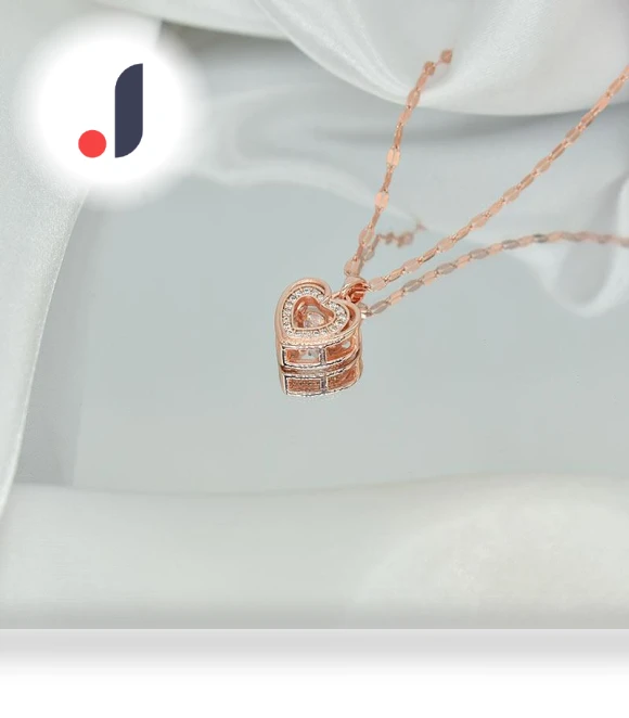 Smart Double Necklace with Peach Heart — Smart Jewelry, Commodity Jewel