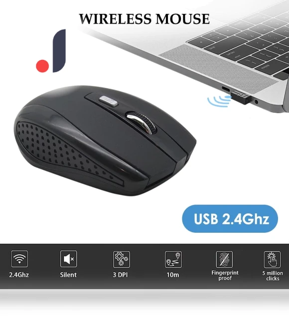 Wireless Silent Mouse with Adjustable DPI — Computer Mice, Wrigleys