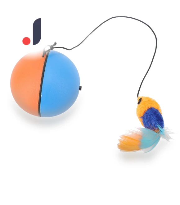 Automatic Moving Cat Ball with Feather Plush Hanging — Balls, Neoglint
