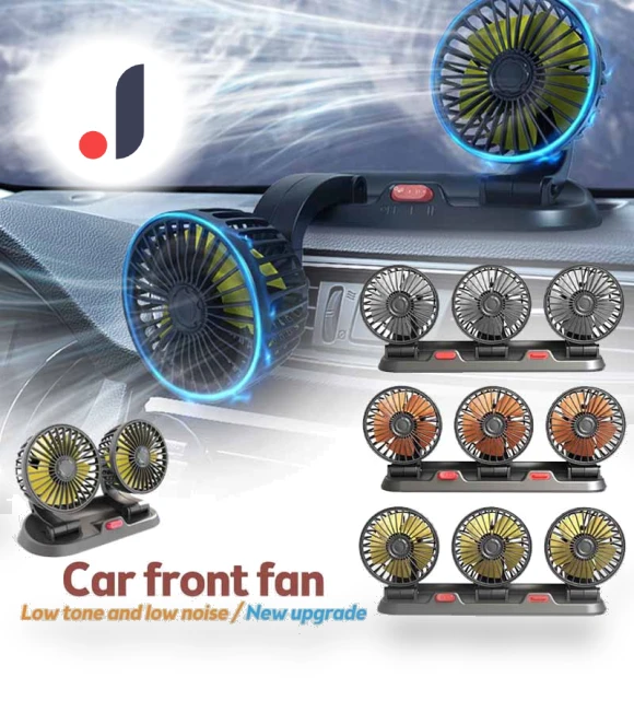Car Fan with 3 Adjustable Heads — Portable Cooling Solutions, HOME-Auto-001