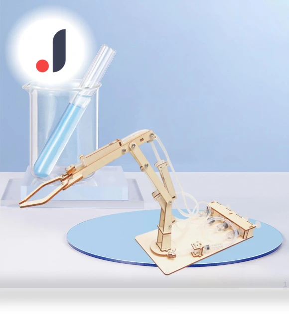 Hydraulic Robotic Arm 3D Wooden Puzzle — Educational, SunshineTek