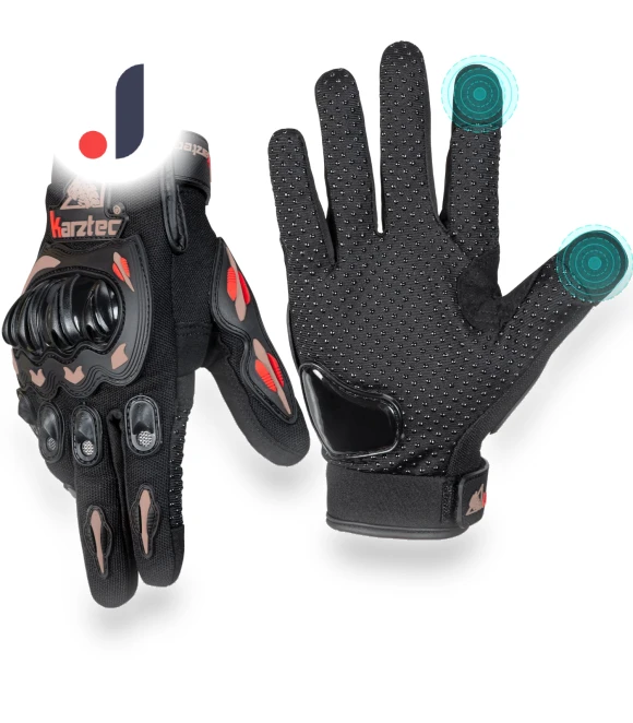 Motorcycle Bicycle Smartphone Touch Screen Gloves — Gloves, SAMURAI STYLE
