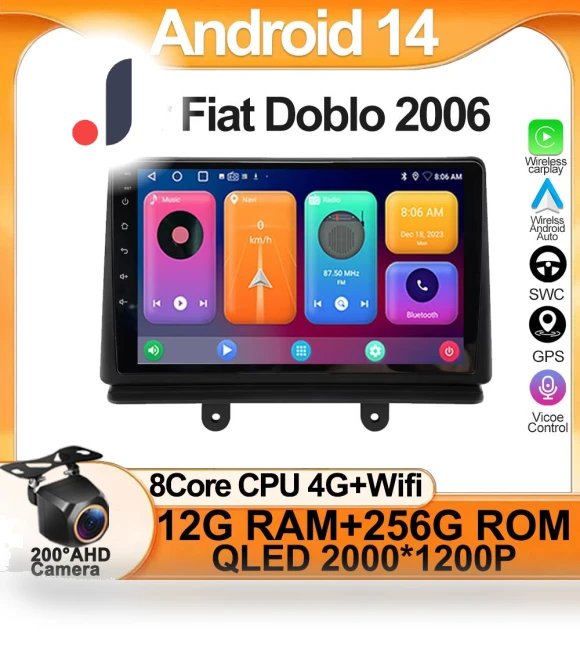 Multimedia Video Player for Fiat Doblo 2006 — Stereo Receivers, AutoSphere