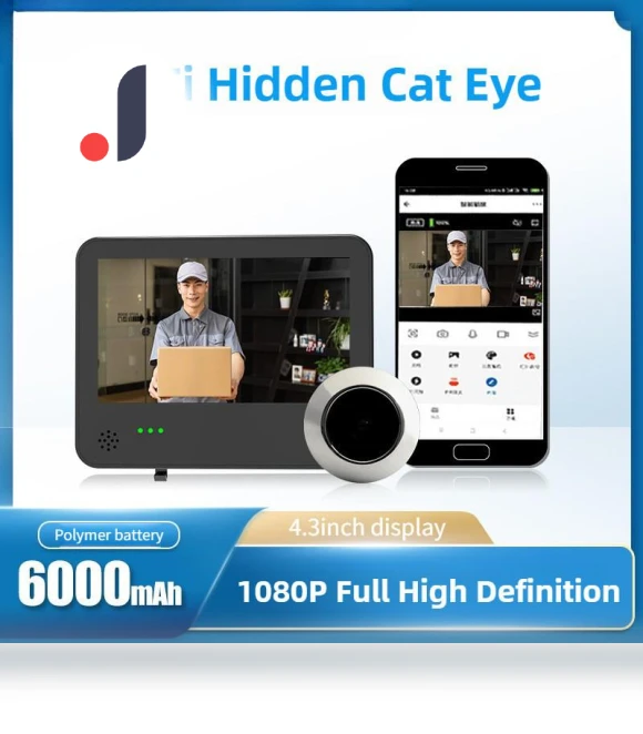 Smart Electronic Cat Eye WiFi Video Doorbell — Smart Home Security, Crown Global