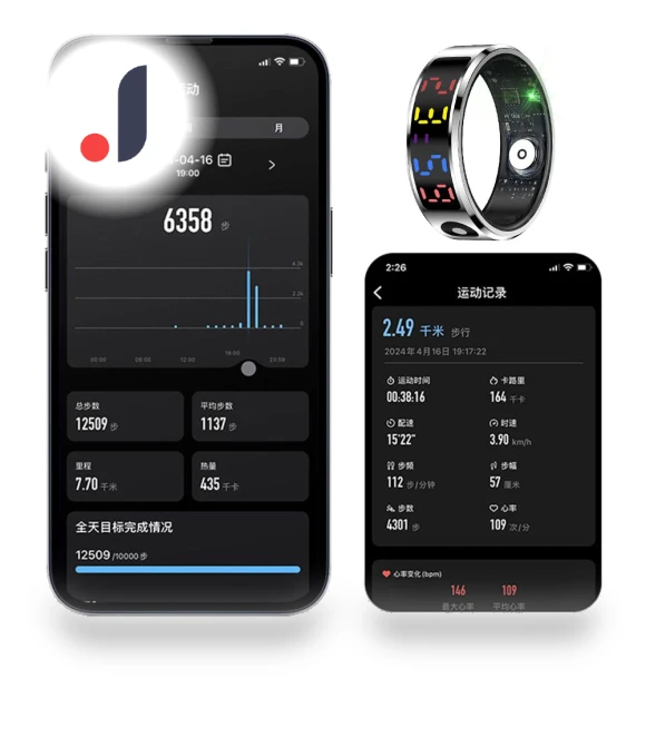 Smart Ring with Display Screen and Touch Health Manager — Smart Rings, Good Household Items