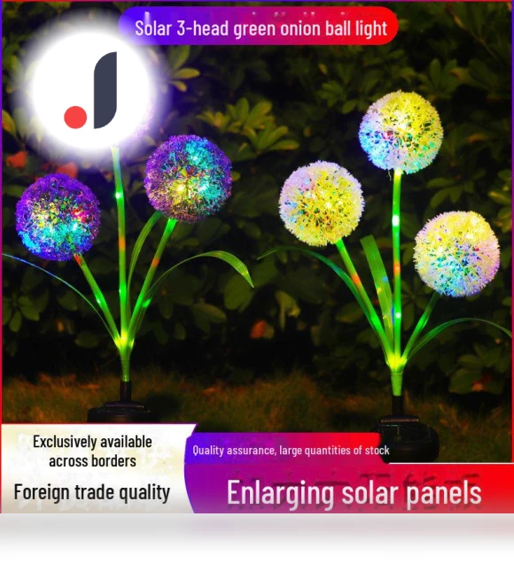 Solar-powered garden light with three heads — Outdoor Post Lighting, AI Supermarket