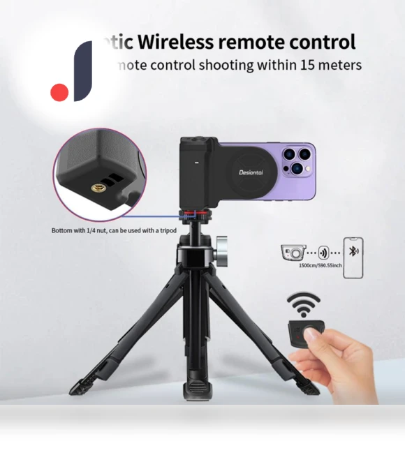 Universal Bluetooth Shutter Smartphone Camera Handle Grip — Selfie Sticks, AE Selection