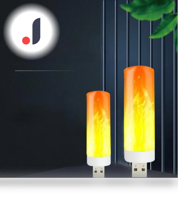 USB Night Light with Flame Imitation — Creative Lighting Solutions, AI Supermarket