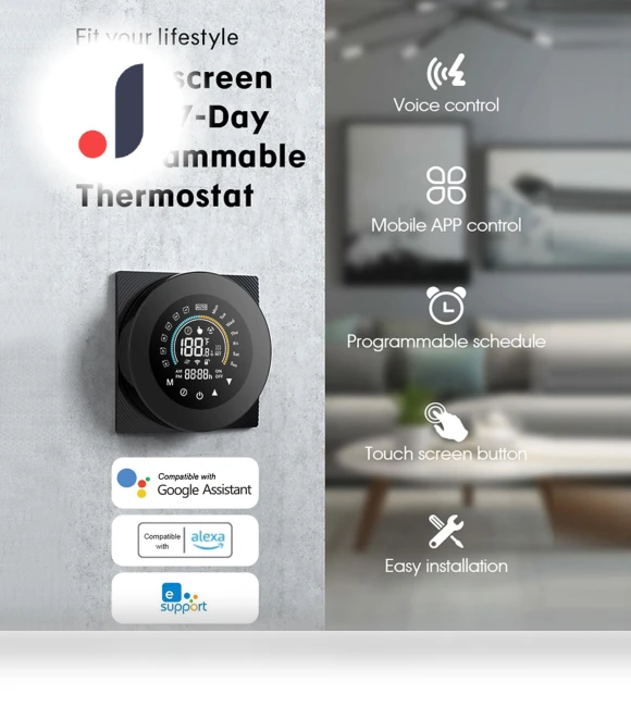 Wi-Fi Smart Thermostat for Electric Heating — Home Climate Control, TOMTOP JMS