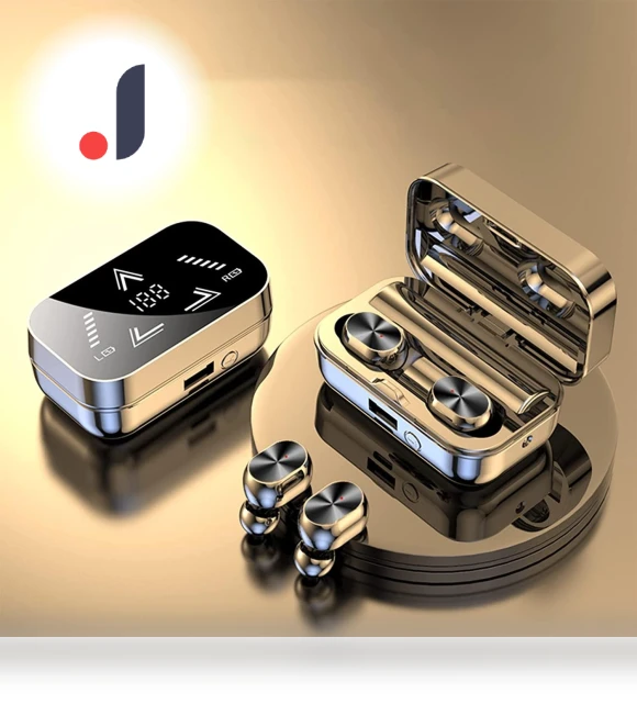 Wireless Headphones with Digital Power Display and Touch Control — Over-Ear Headphones, Gloves