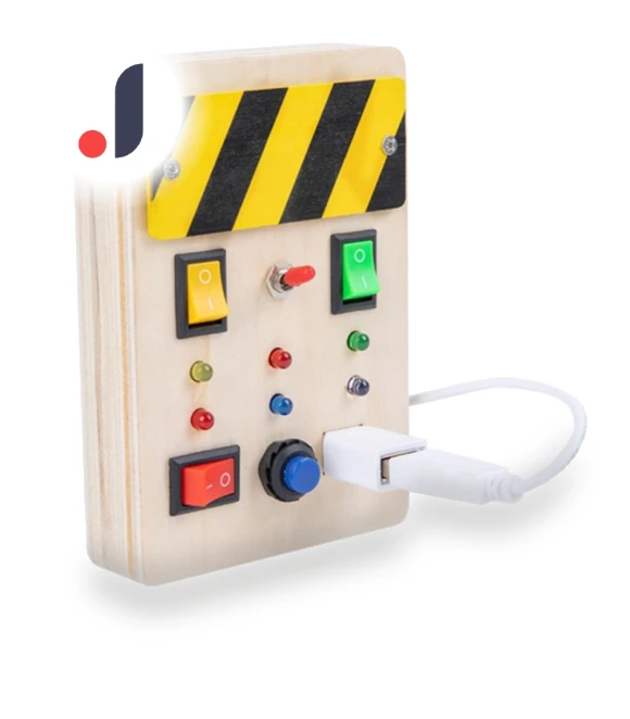 Wooden Sensory Busy Board with LED Buttons — Infant & Early Childhood Playthings, CosyHome