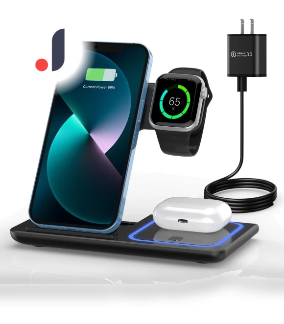 Folding Wireless Charger and Phone Holder — Power Hubs, Smarter than future