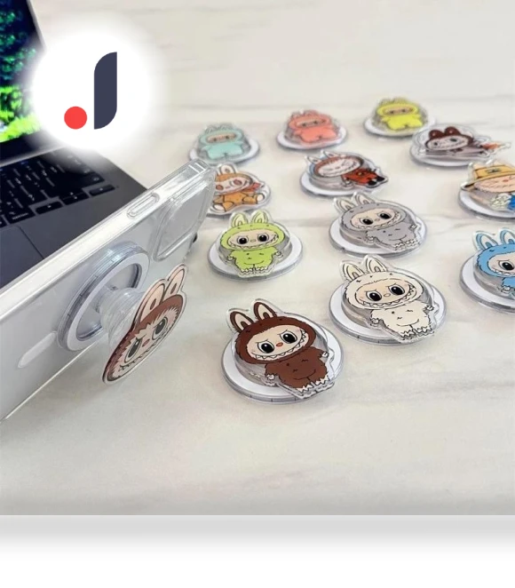 Labubu Phone Grip — Phone Accessories, Rainbow Rain