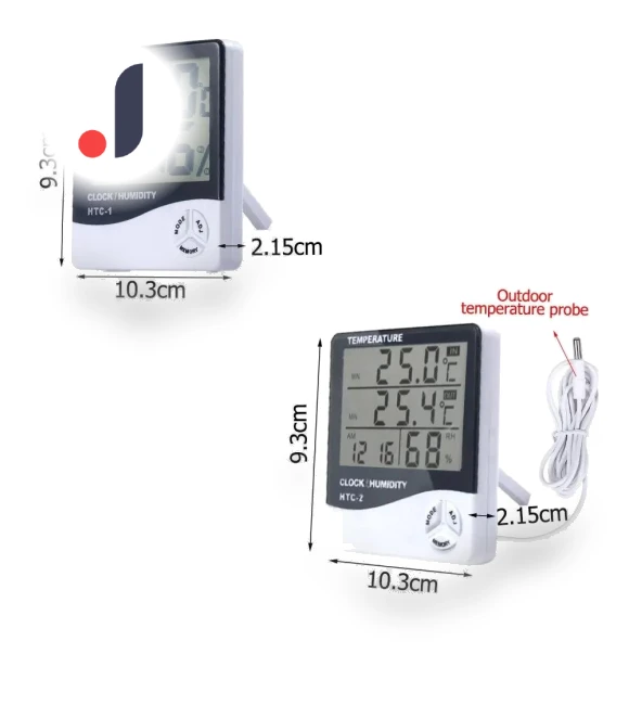 LCD Electronic Humidity Meter Smart Electric Digital Hygrometer Thermometer Weather Station Outdoor Clock — Hygrometers, COOKING-MALL
