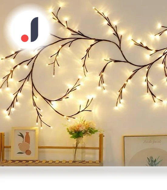 LED Rattan Vine Garland — String Lights, AI Supermarket