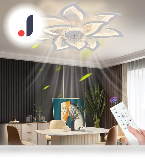 Modern Chandelier Fan with Smart Light — Ceiling Fans, Seahorse Home