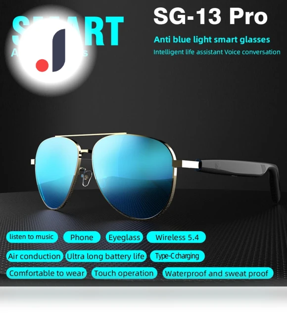 Smart Bluetooth Stereo Headset Glasses — Smart Glasses, Meiteai-Electronics